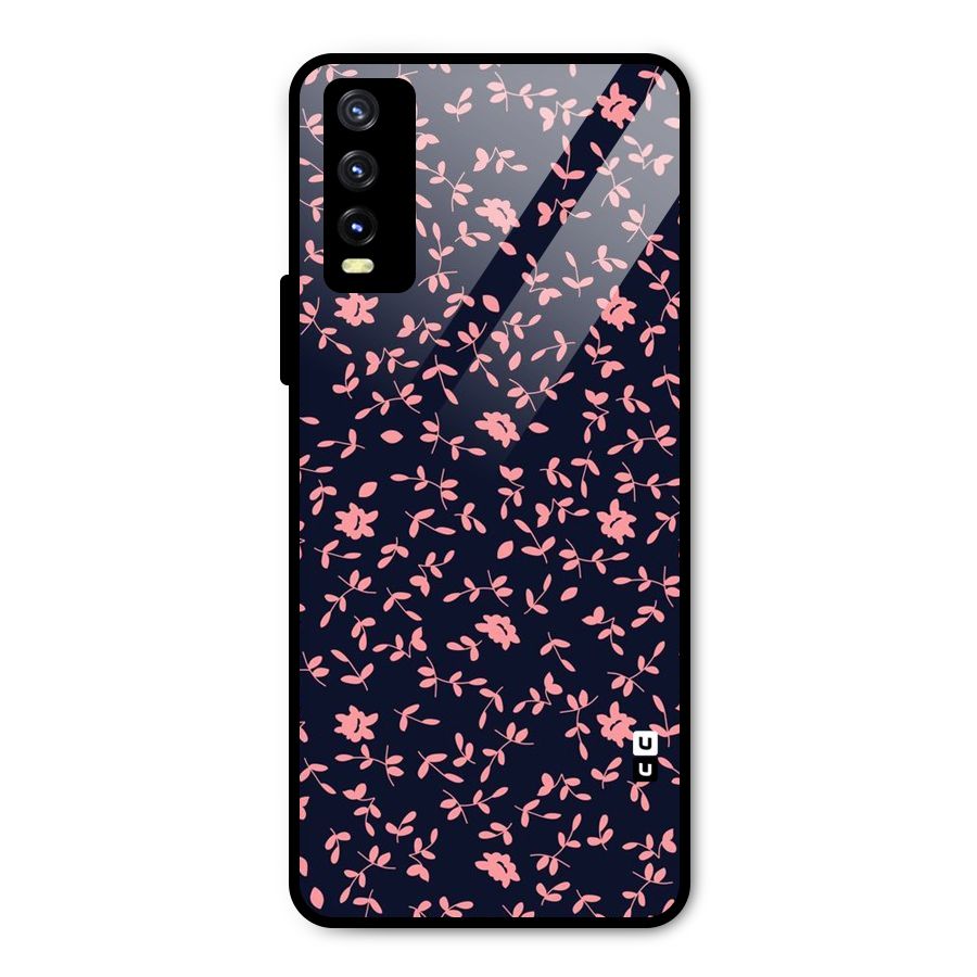 Pink Plant Design Metal Back Case for Vivo Y20