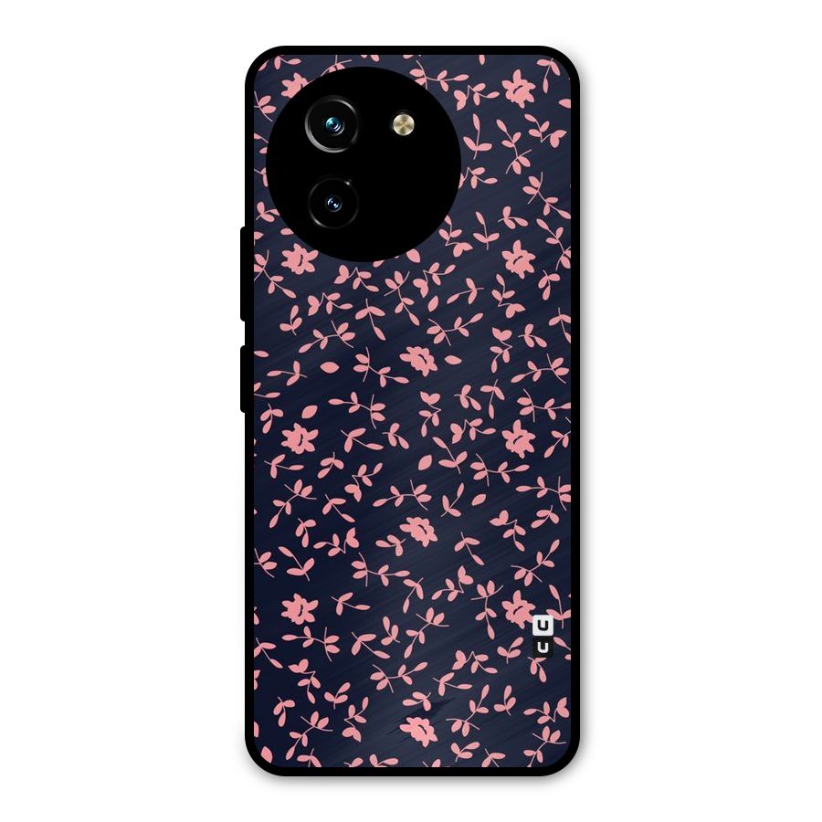 Pink Plant Design Metal Back Case for Vivo Y200i