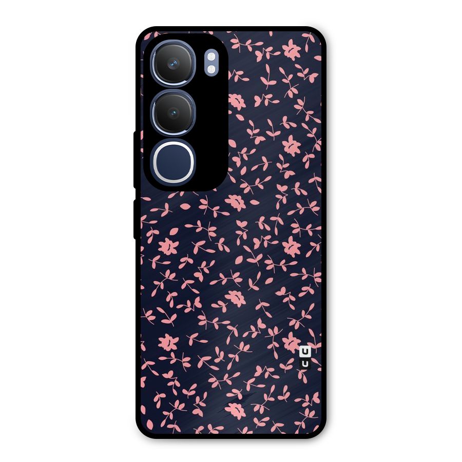 Pink Plant Design Metal Back Case for Vivo Y29
