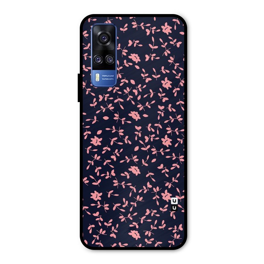 Pink Plant Design Metal Back Case for Vivo Y31