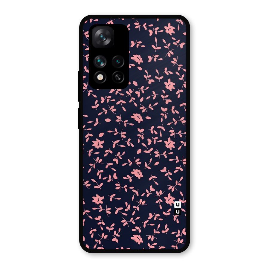 Pink Plant Design Metal Back Case for Xiaomi 11i 5G