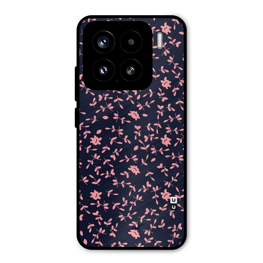 Pink Plant Design Metal Back Case for Xiaomi 15