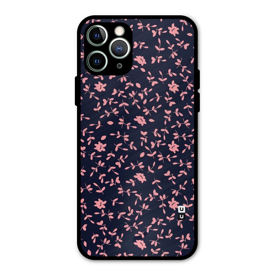 Pink Plant Design Metal Back Case for iPhone 11 Pro Max