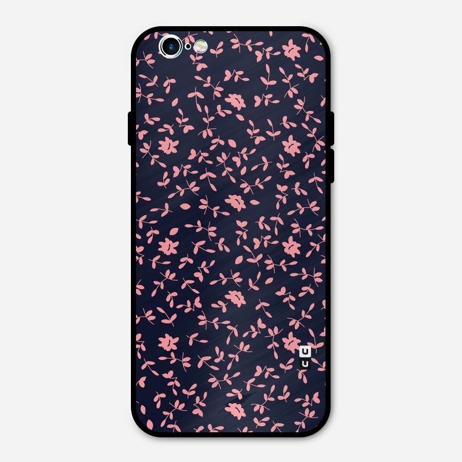 Pink Plant Design Metal Back Case for iPhone 6 6s