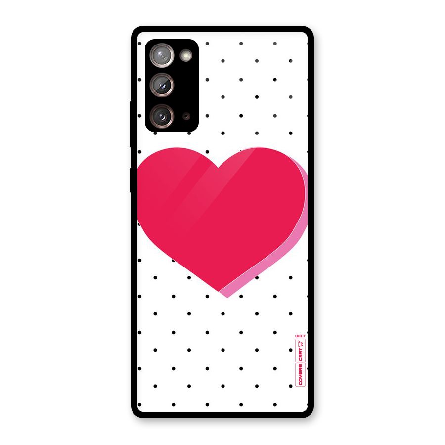 Pink Polka Heart Glass Back Case for Galaxy Note 20