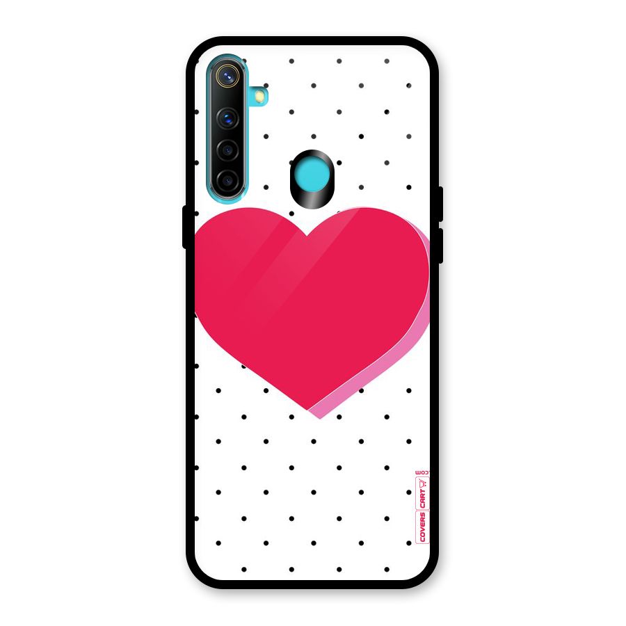 Pink Polka Heart Glass Back Case for Realme Narzo 10