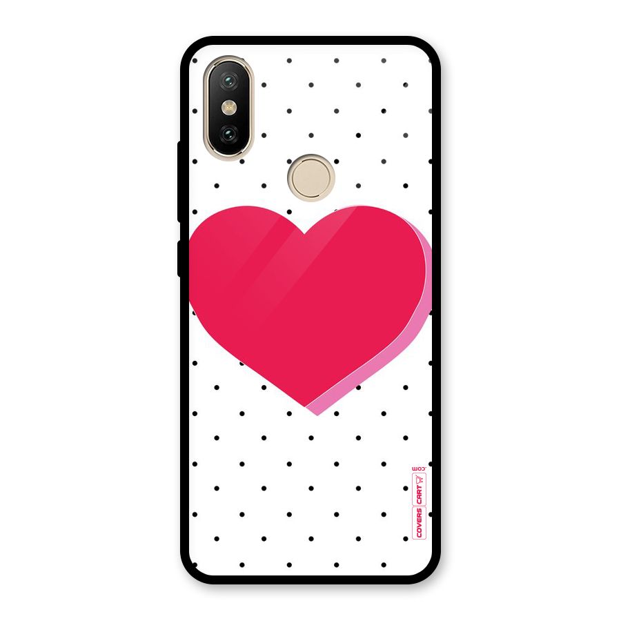 Pink Polka Heart Glass Back Case for Redmi A2