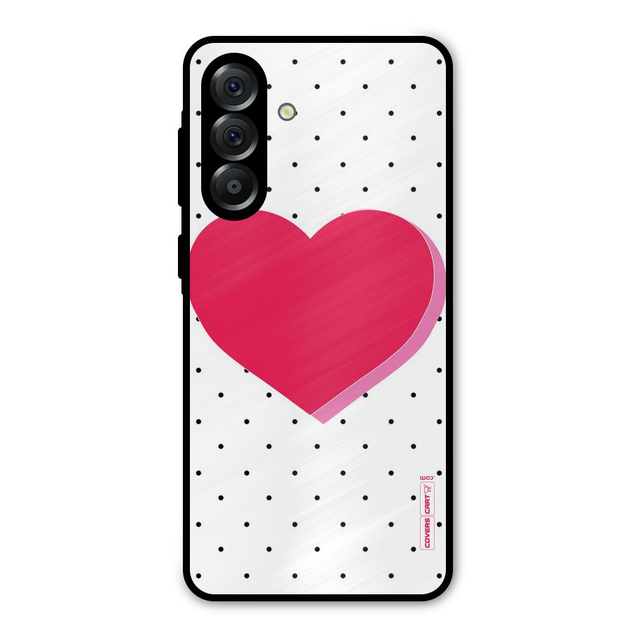 Pink Polka Heart Metal Back Case for Galaxy A36