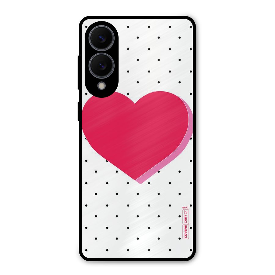 Pink Polka Heart Metal Back Case for Galaxy S25 Edge