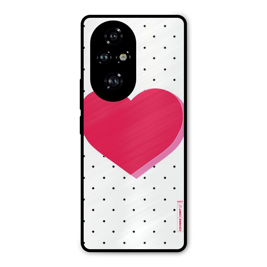Pink Polka Heart Metal Back Case for Honor 200 Pro