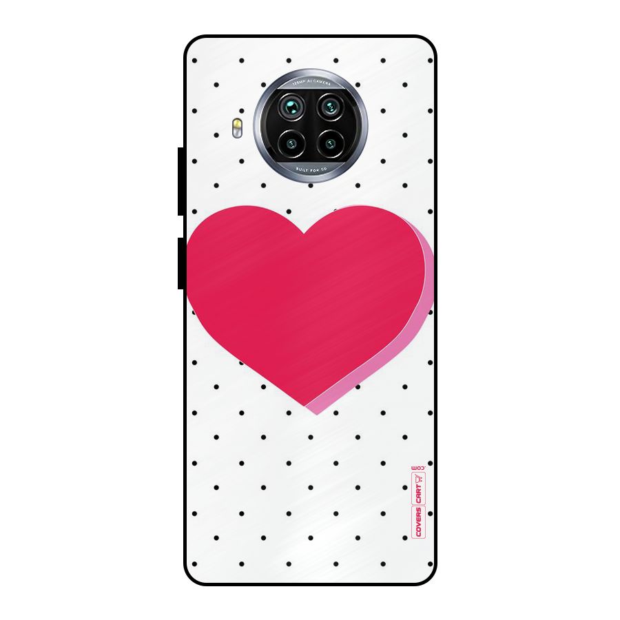 Pink Polka Heart Metal Back Case for Mi 10i