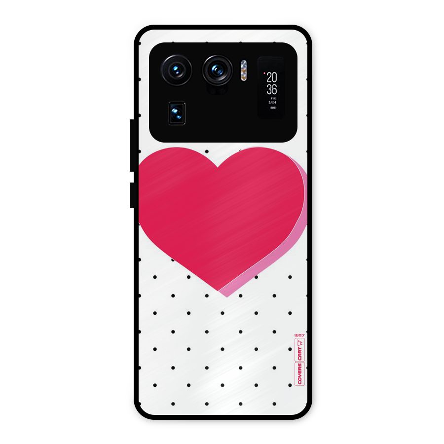 Pink Polka Heart Metal Back Case for Mi 11 Ultra