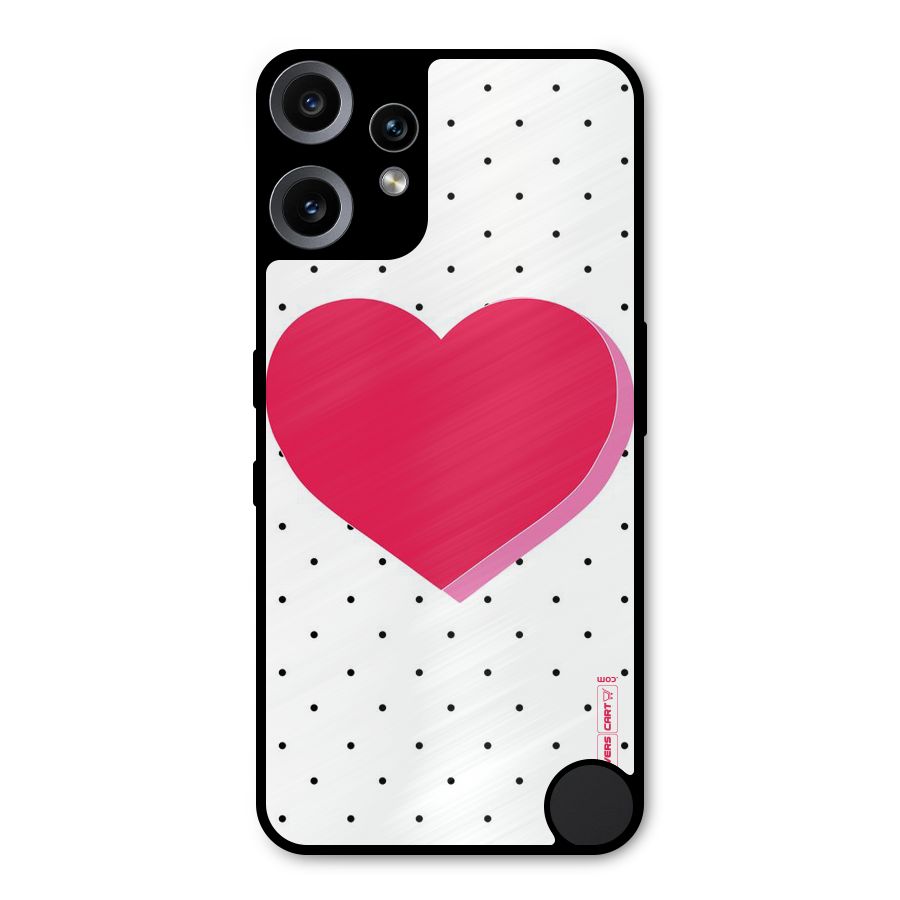 Pink Polka Heart Metal Back Case for Nothing CMF Phone 2 Pro