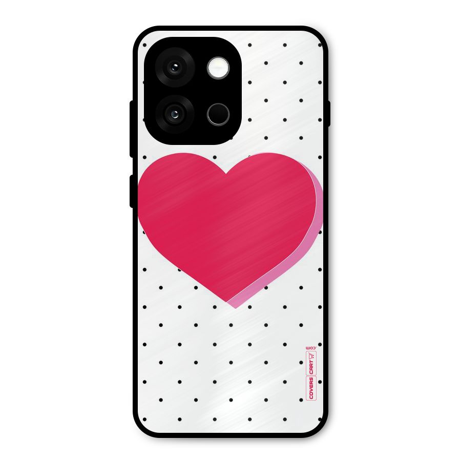Pink Polka Heart Metal Back Case for OnePlus 13s