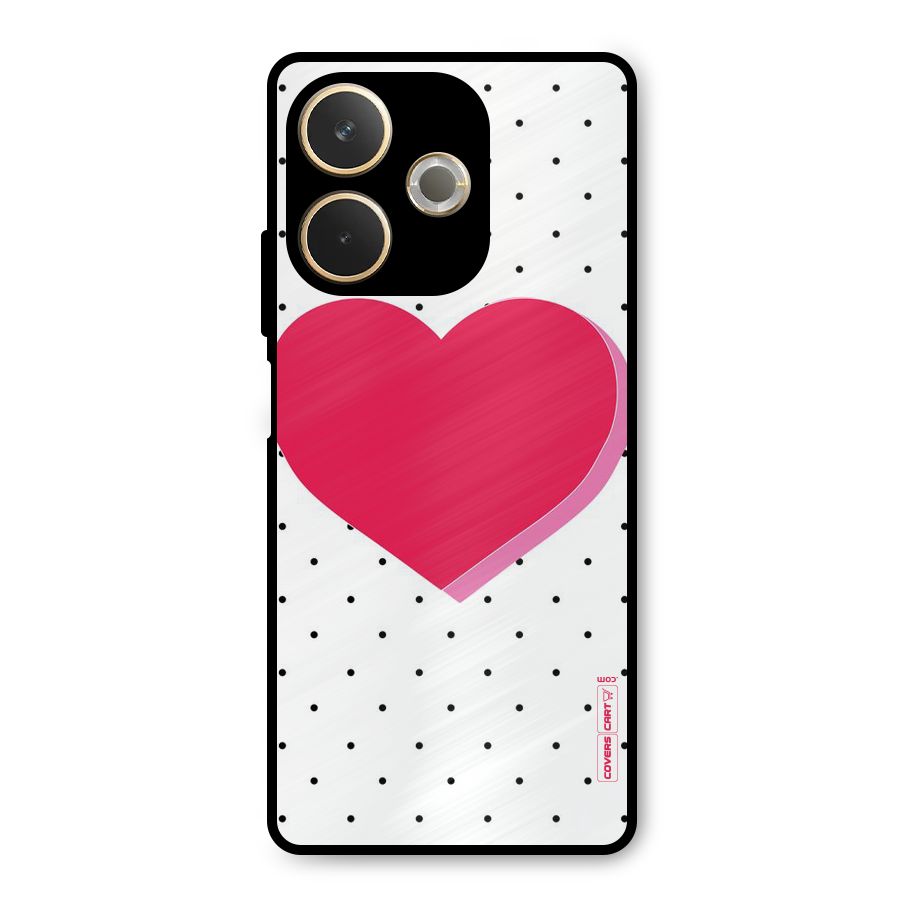Pink Polka Heart Metal Back Case for Oppo A5 Pro