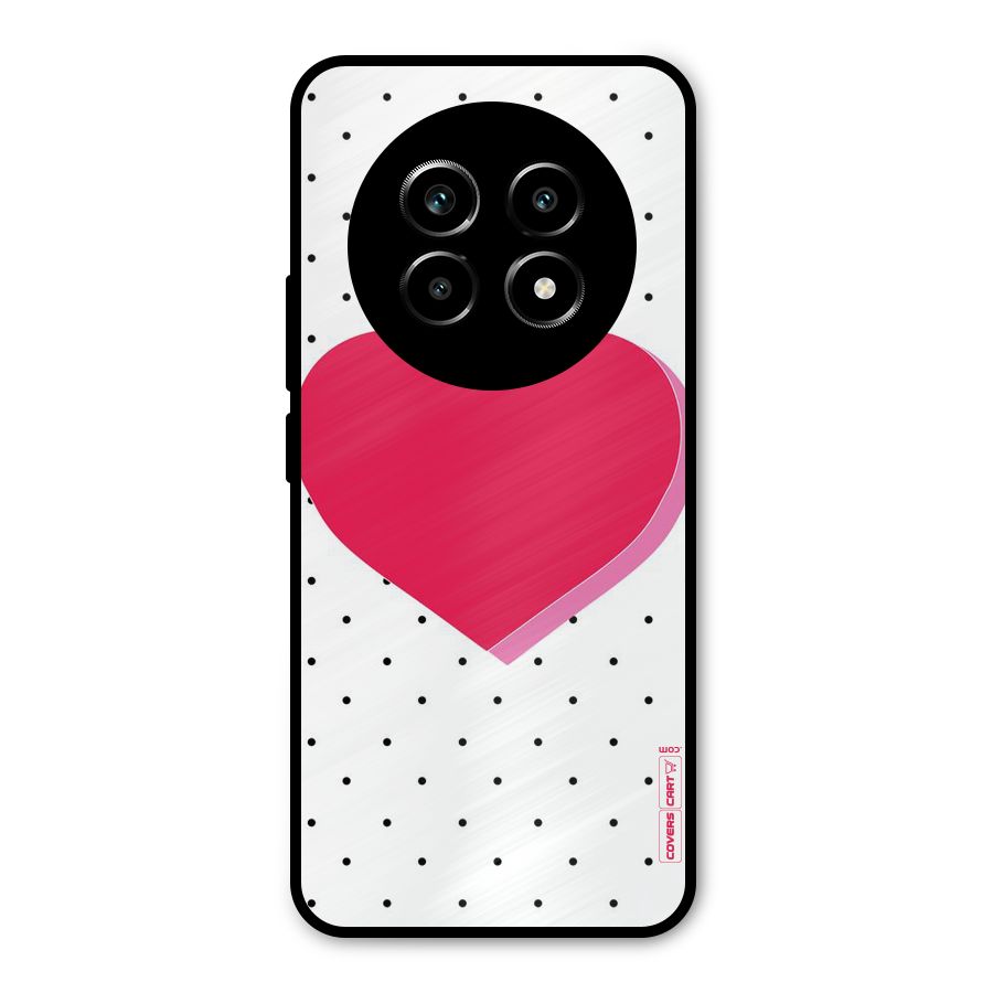 Pink Polka Heart Metal Back Case for Realme 13 Pro