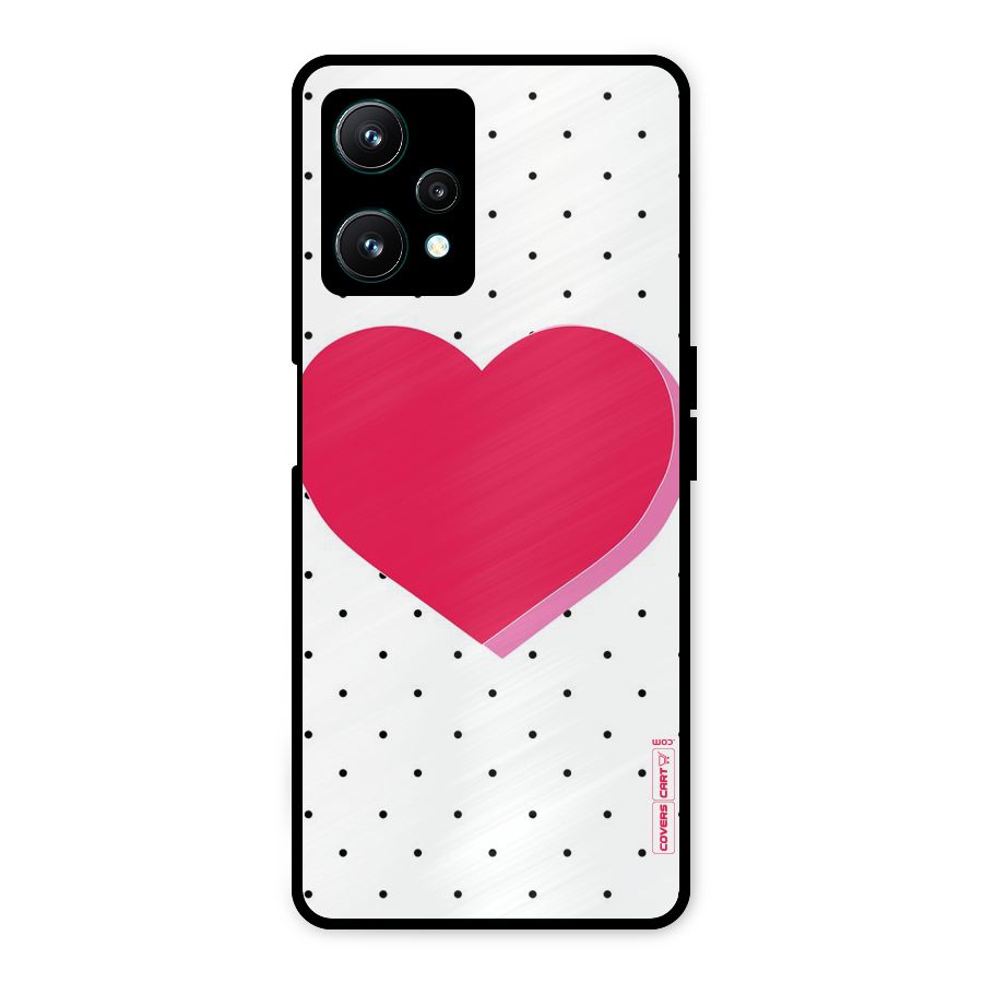 Pink Polka Heart Metal Back Case for Realme 9 Pro 5G