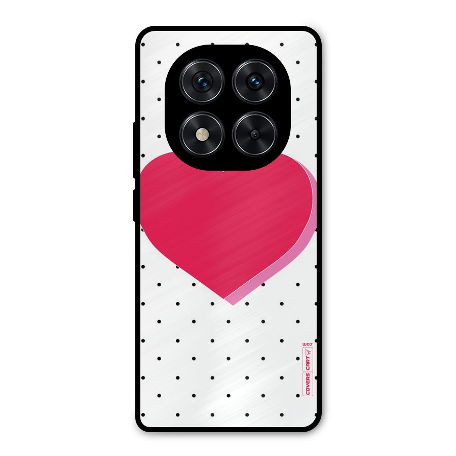 Pink Polka Heart Metal Back Case for Redmi Note 14 Pro 5G
