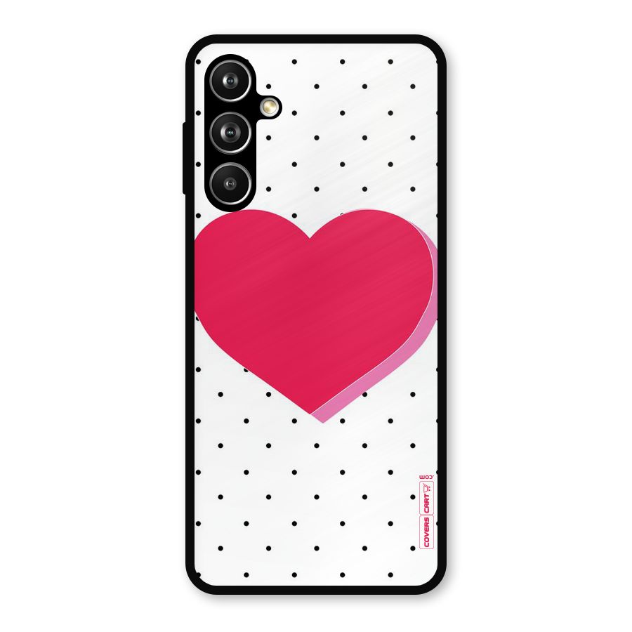 Pink Polka Heart Metal Back Case for Samsung Galaxy M54