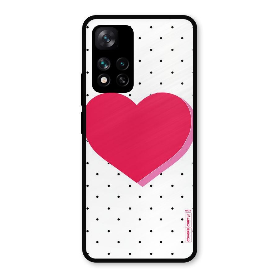 Pink Polka Heart Metal Back Case for Xiaomi 11i Hypercharge 5G
