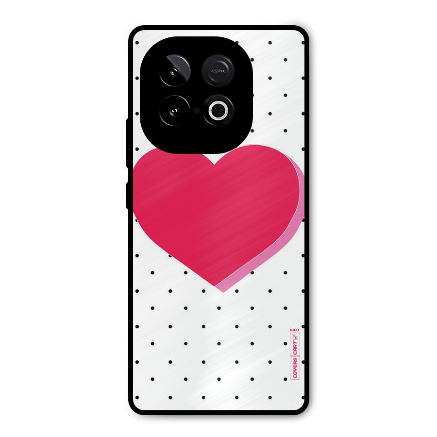 Pink Polka Heart Metal Back Case for iQOO Neo 10