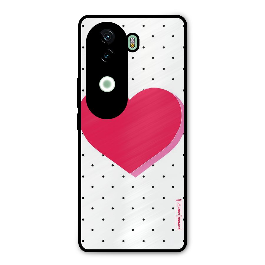 Pink Polka Heart Metal Back Case for iQOO Z9s
