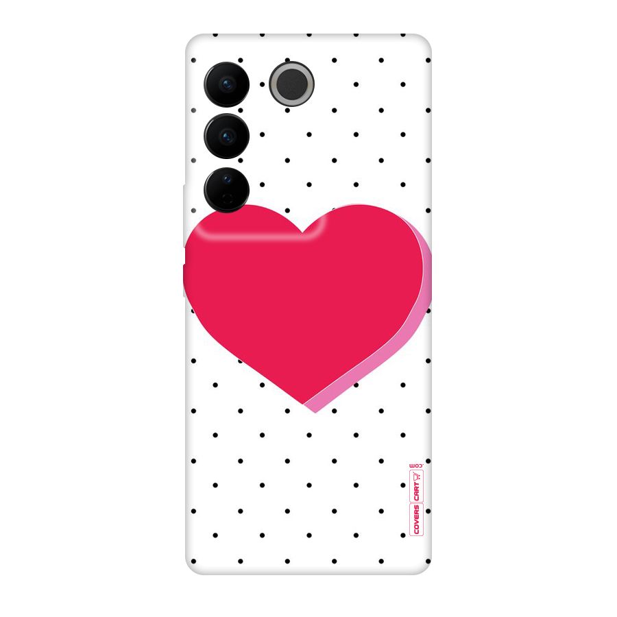 Pink Polka Heart Original Polycarbonate Back Case for Vivo V27