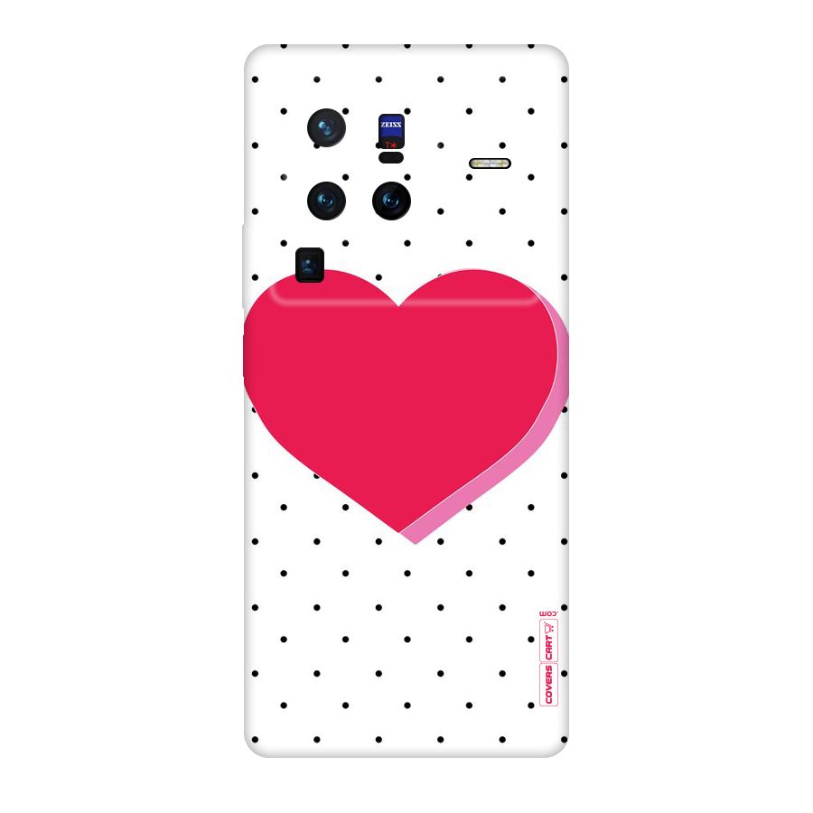 Pink Polka Heart Original Polycarbonate Back Case for Vivo X80