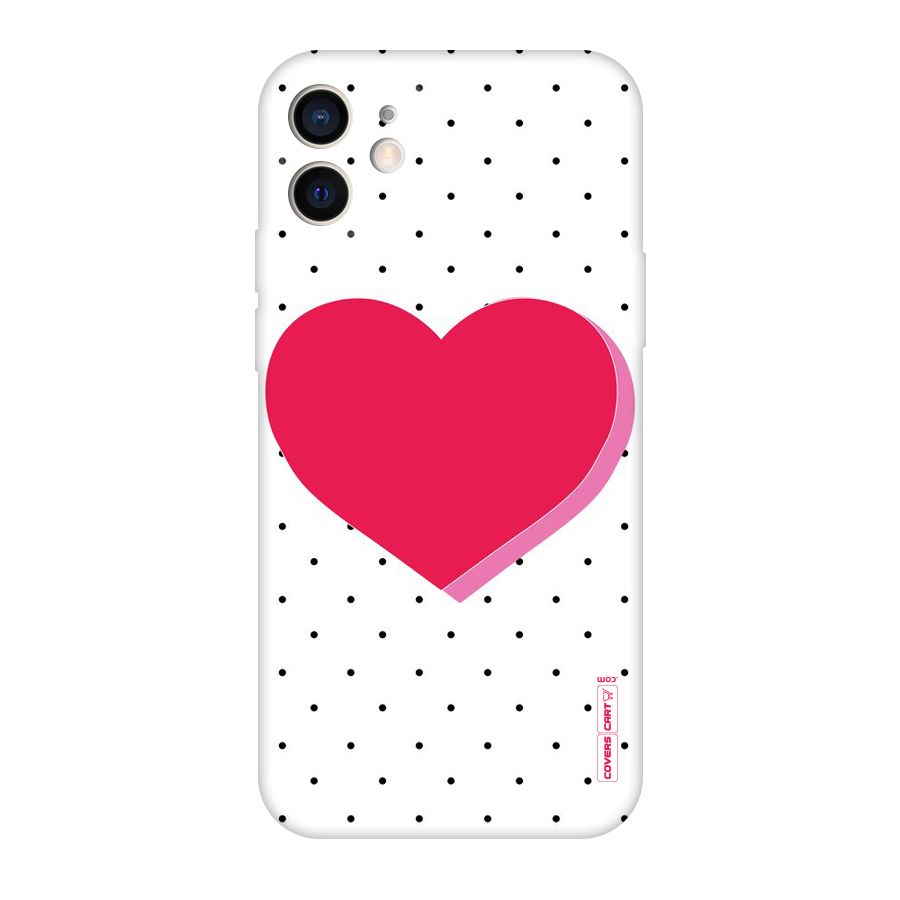 Pink Polka Heart Original Polycarbonate Back Case for iPhone 12