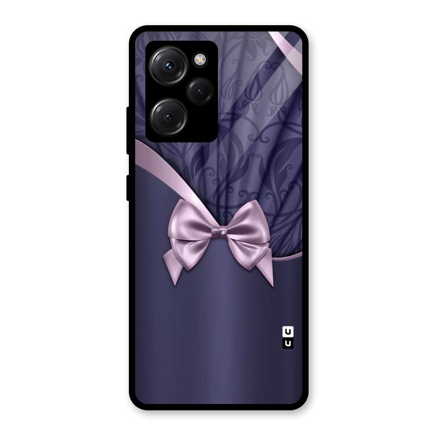 Pink Ribbon Glass Back Case for Poco X5 Pro