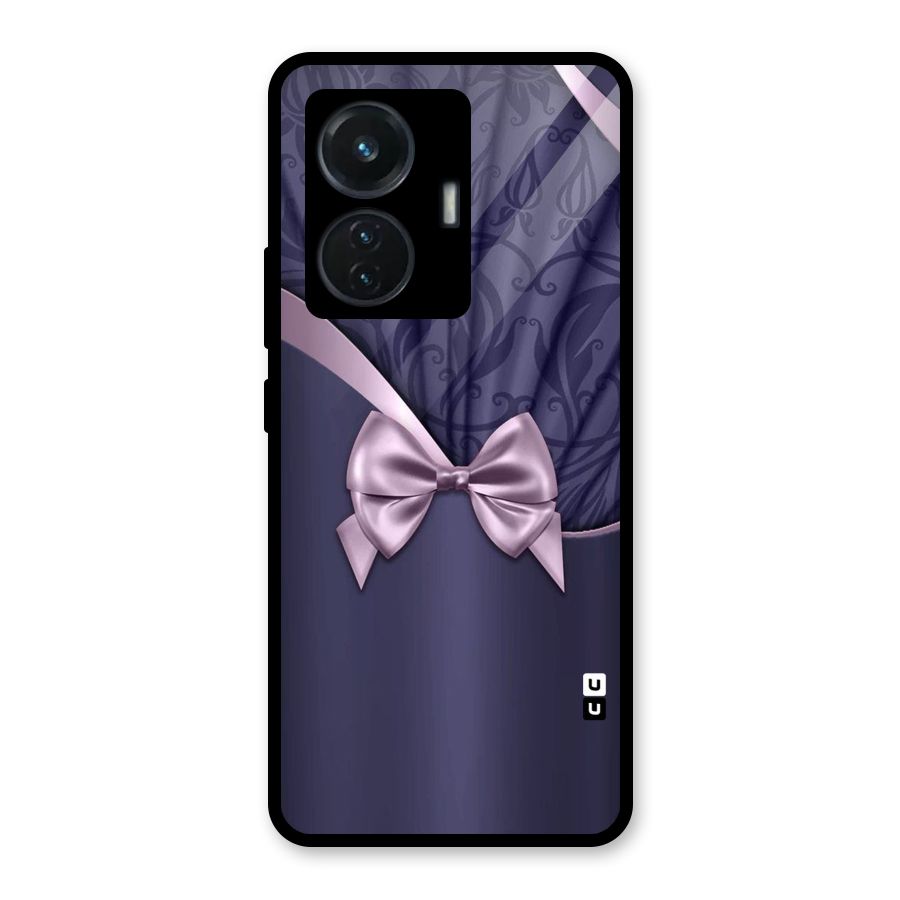Pink Ribbon Glass Back Case for Vivo T1 44W