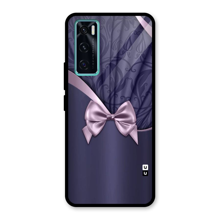 Pink Ribbon Glass Back Case for Vivo V20 SE