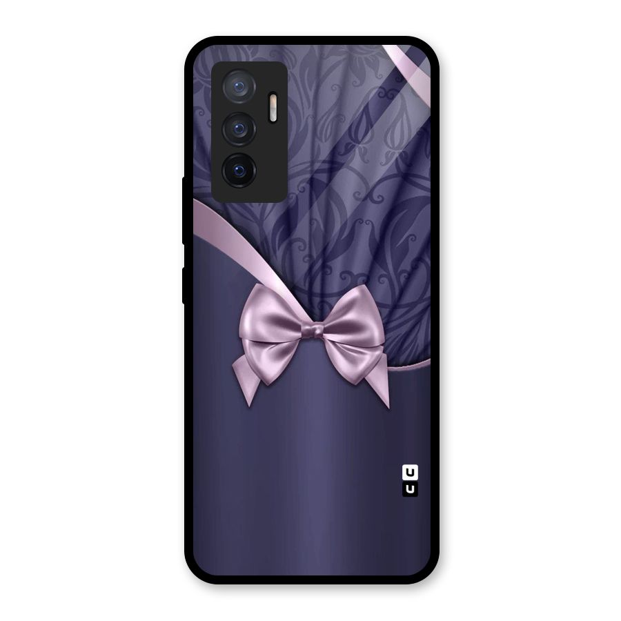 Pink Ribbon Glass Back Case for Vivo V23e