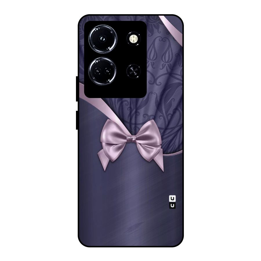 Pink Ribbon Metal Back Case for Infinix Note 30 5G