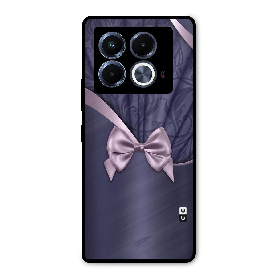 Pink Ribbon Metal Back Case for Infinix Note 40 5G