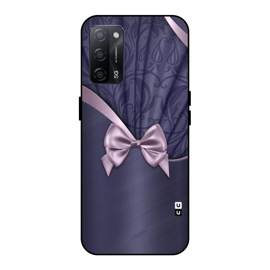 Pink Ribbon Metal Back Case for Oppo A53s 5G