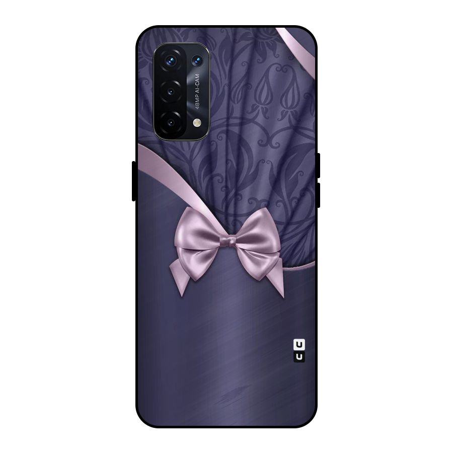 Pink Ribbon Metal Back Case for Oppo A74 5G