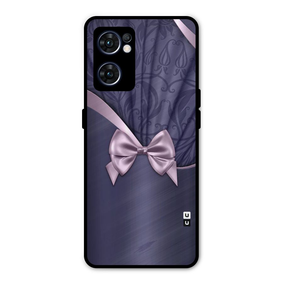 Pink Ribbon Metal Back Case for Oppo Reno7 5G