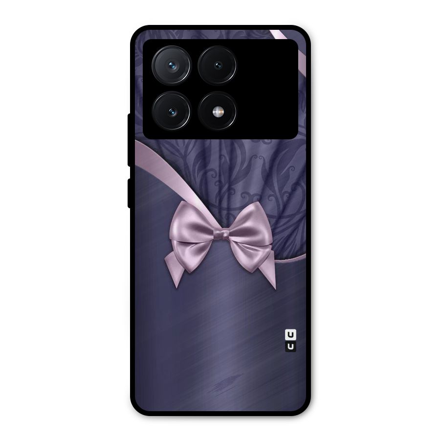 Pink Ribbon Metal Back Case for Poco X6 Pro