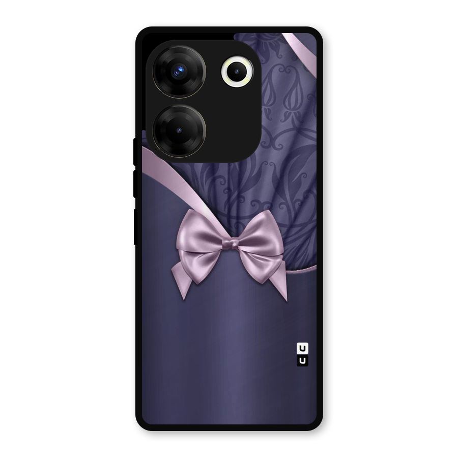 Pink Ribbon Metal Back Case for Tecno Camon 20