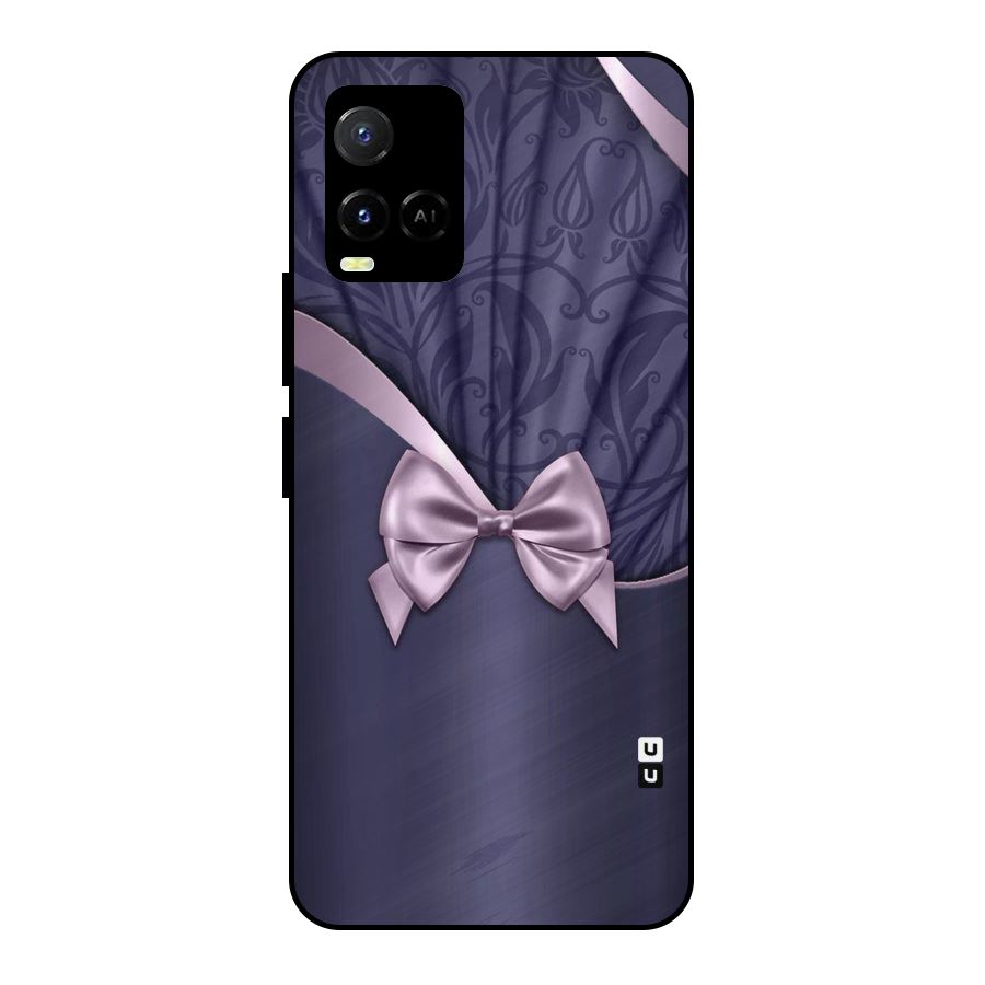 Pink Ribbon Metal Back Case for Vivo Y21A