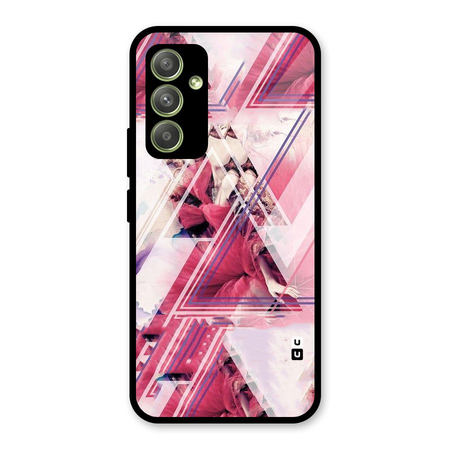 Pink Rose Abstract Glass Back Case for Galaxy A54
