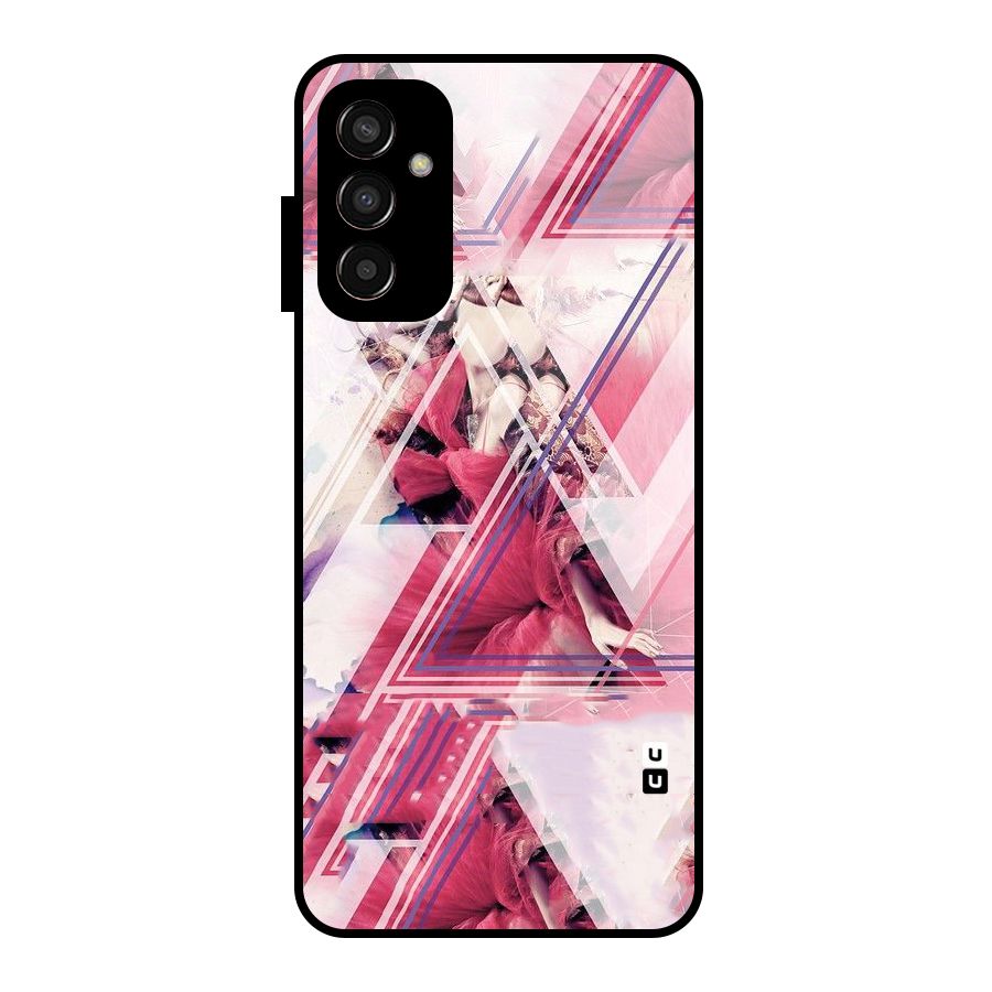 Pink Rose Abstract Glass Back Case for Galaxy F13