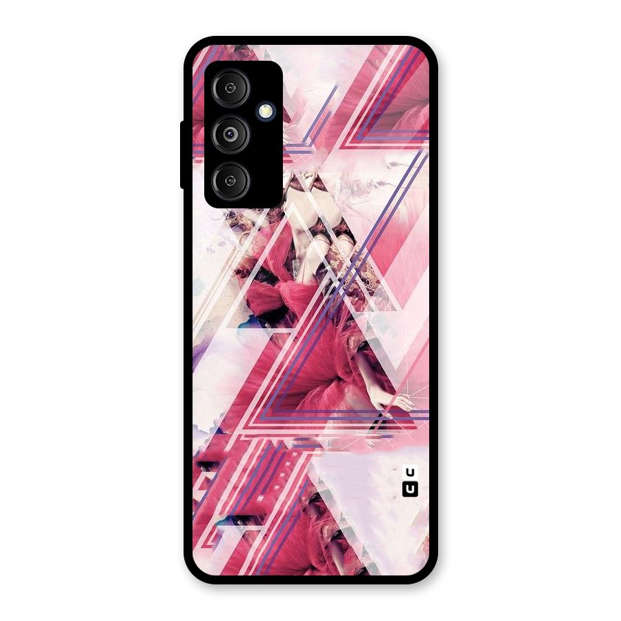 Pink Rose Abstract Glass Back Case for Galaxy M14 5G