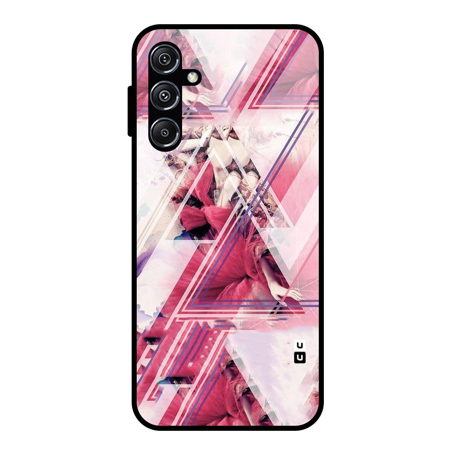 Pink Rose Abstract Glass Back Case for Galaxy M34 5G