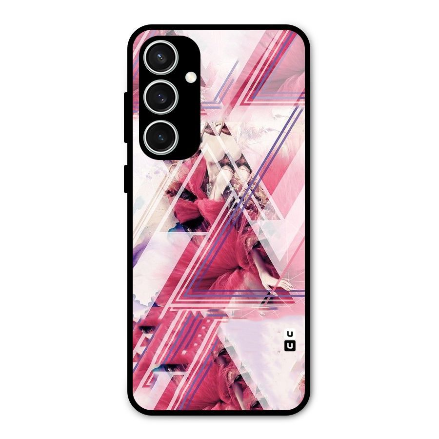 Pink Rose Abstract Glass Back Case for Galaxy S23 FE