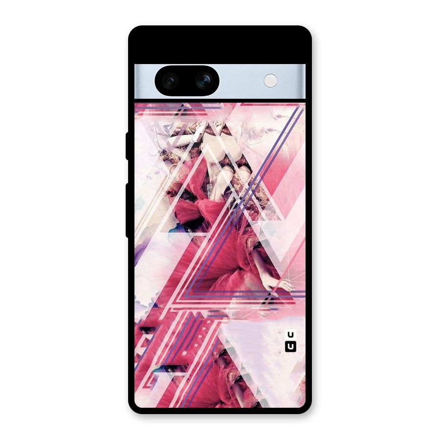 Pink Rose Abstract Glass Back Case for Google Pixel 7a