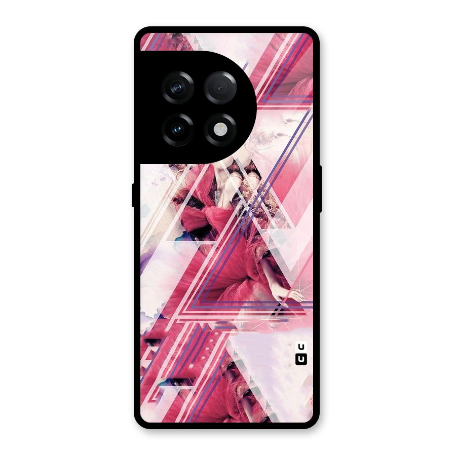 Pink Rose Abstract Glass Back Case for OnePlus 11R