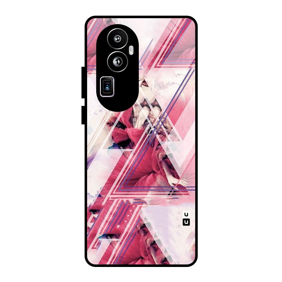 Pink Rose Abstract Glass Back Case for Oppo Reno10 Pro Plus