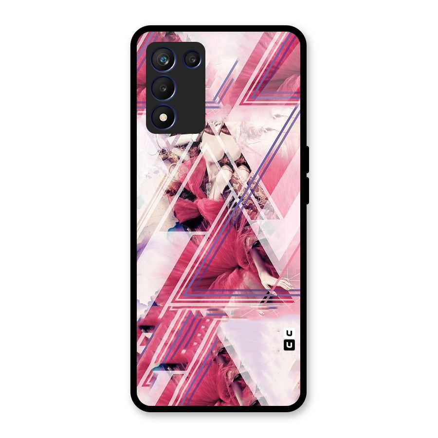 Pink Rose Abstract Glass Back Case for Realme 9 5G Speed
